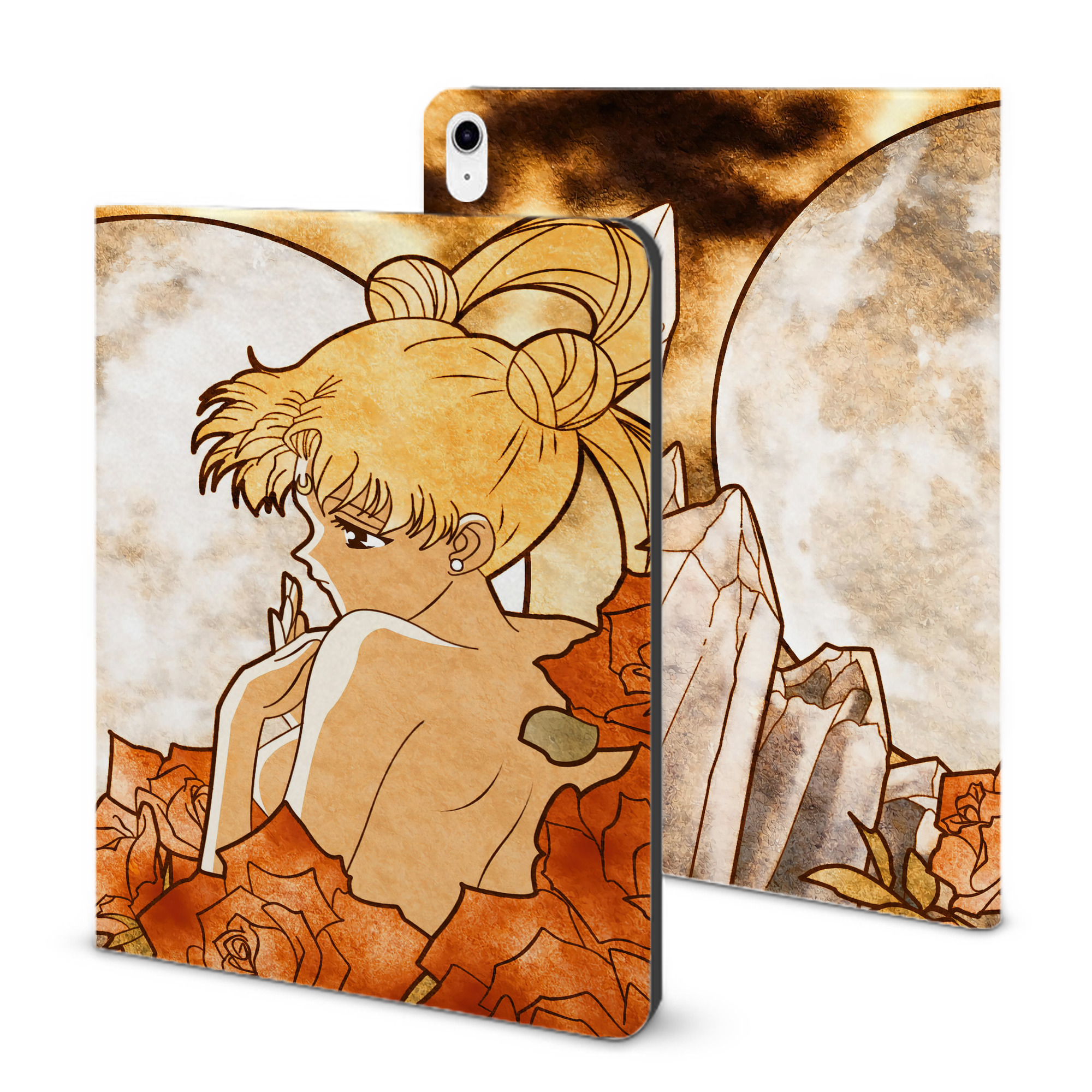 （画像用） 美少女戦士セーラームーン Sailor Moon IPad ケース ブック型 PUレザー TPU 耐衝撃 軽量 薄型 ペン収納なし 全面保護 IPad 各モデル対応